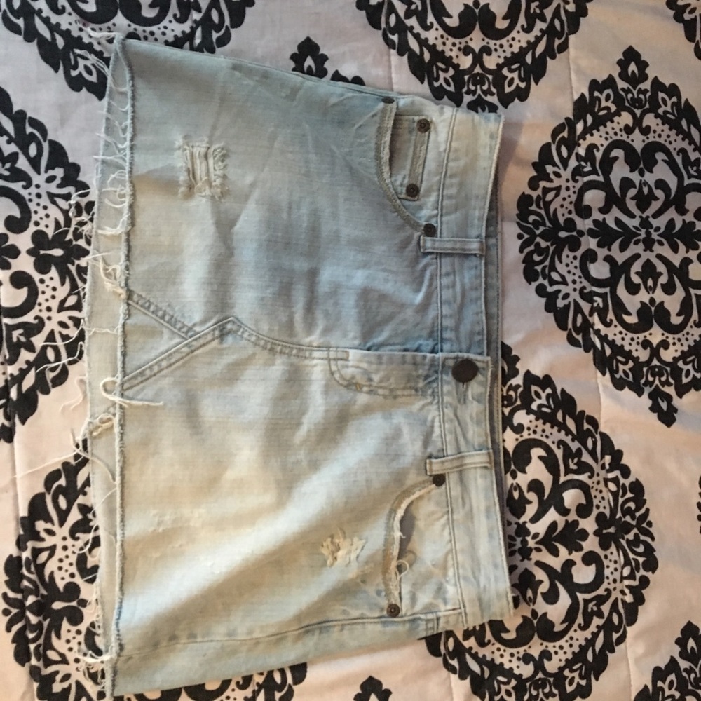 Ripped jean skirt